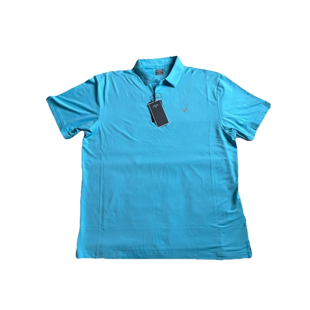 CALLAWAY GOLF POLO SHIRT -XL- AQUA TURQUOISE Opti-Dri POLY PERFORMANCE STRETCH